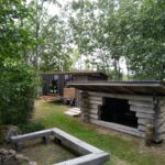 Lean-to and barbeque area