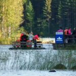 Crossing the water by a small ferry