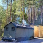 Big tent sauna in Valkjärvi reservation camp area