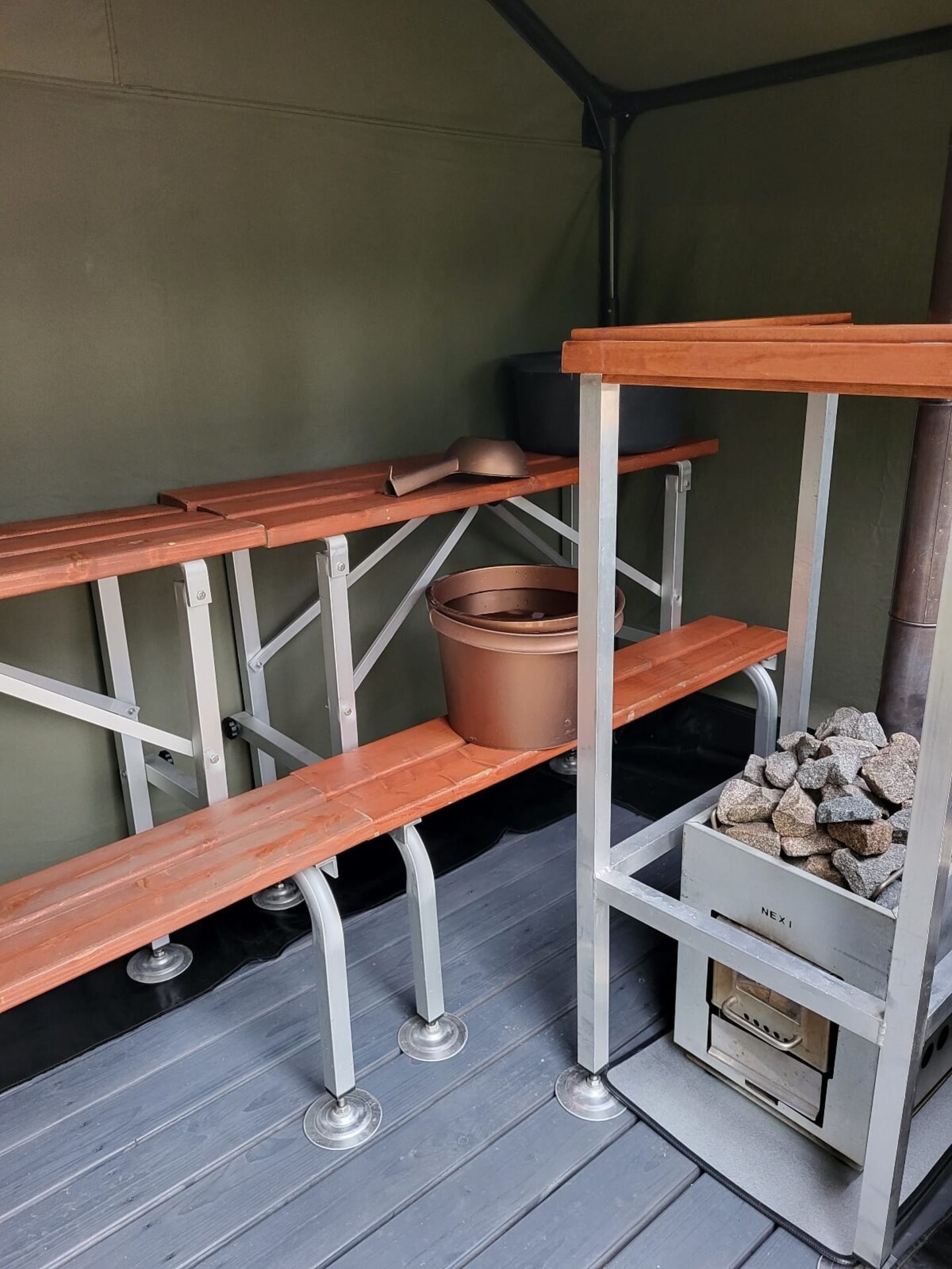 Sauna for 6-8 persons inside