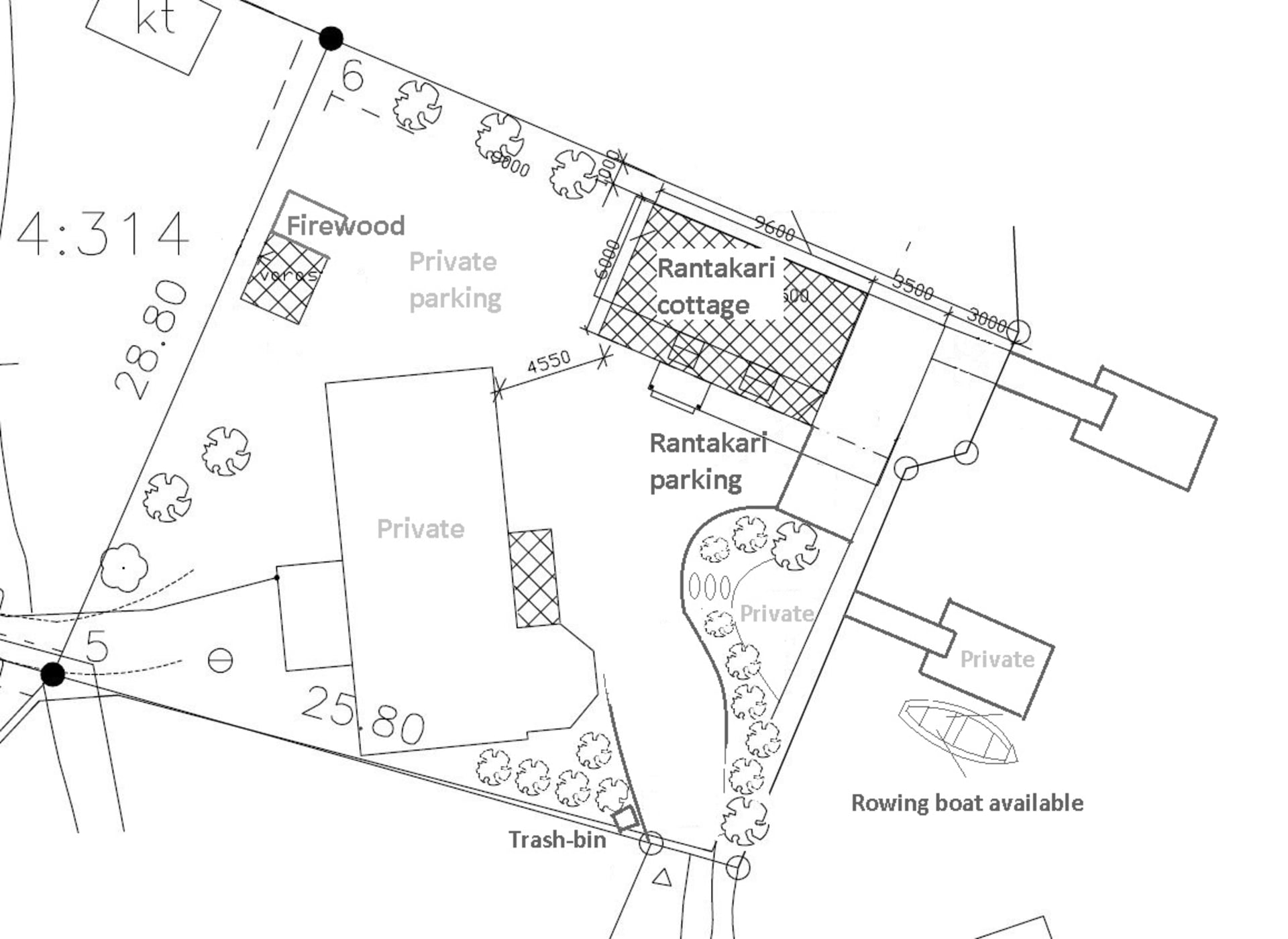 A map showing the cottage location.