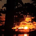 Talvinen auringonlasku Villa Laxvarpet