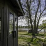 Barbeque hut and beach