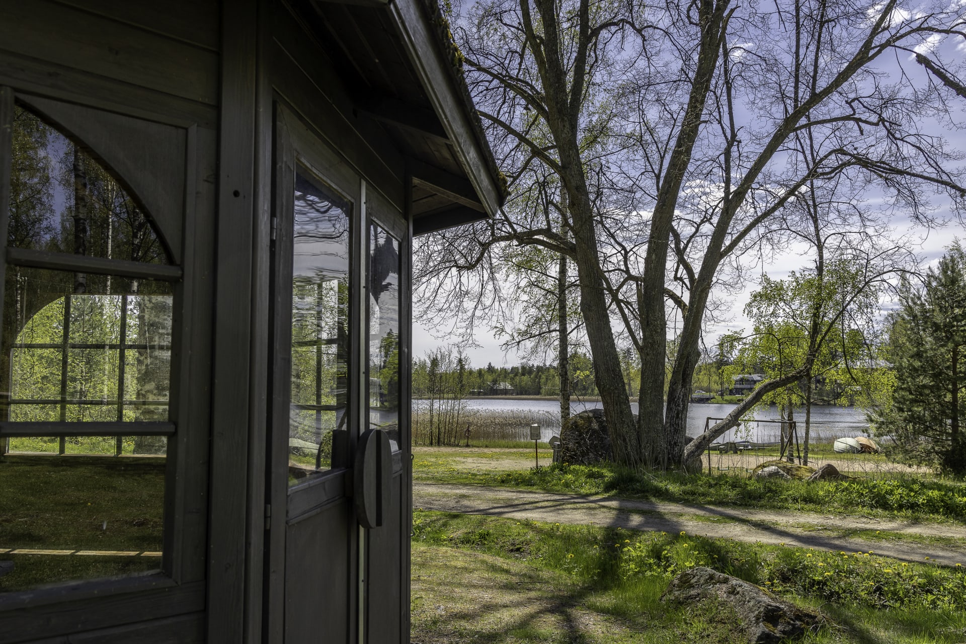 Barbeque hut and beach