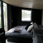 Double bed in the sauna caravan