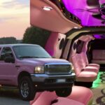 Pink limousine. Ford Excursion.