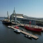 Drone image of the Icebreaker Tarmo and Lightship Kemi.