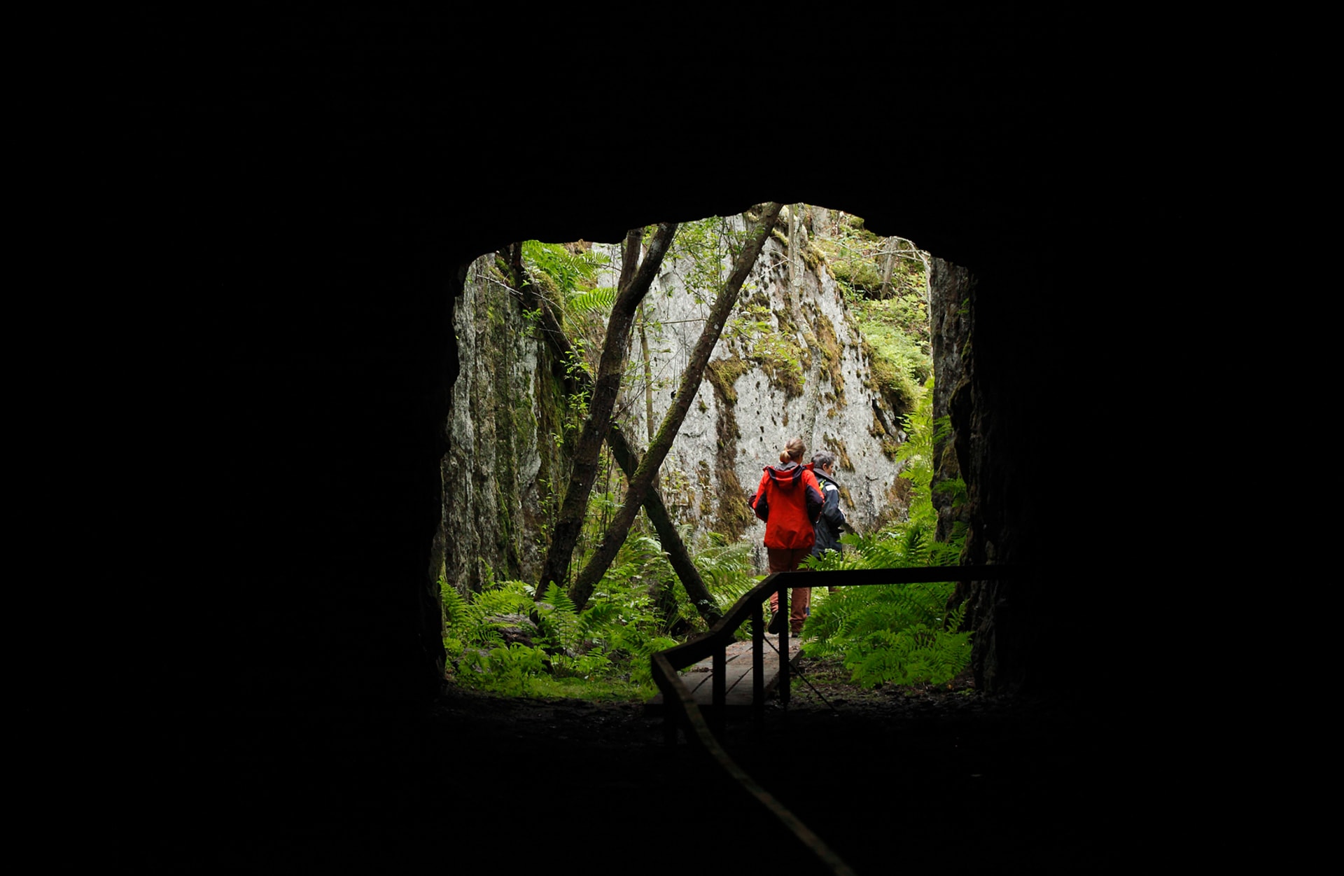 Ulko-Tammio. Näkymä tunnelista ulos.